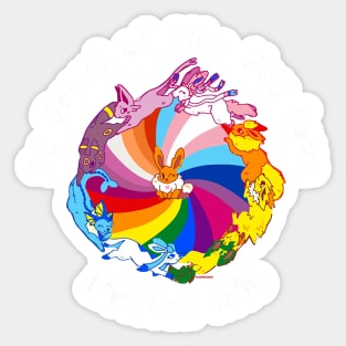 Pride Evolution - White Text Sticker